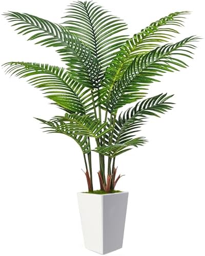 6FT Artificial Palm Tree White for Home Office Decor