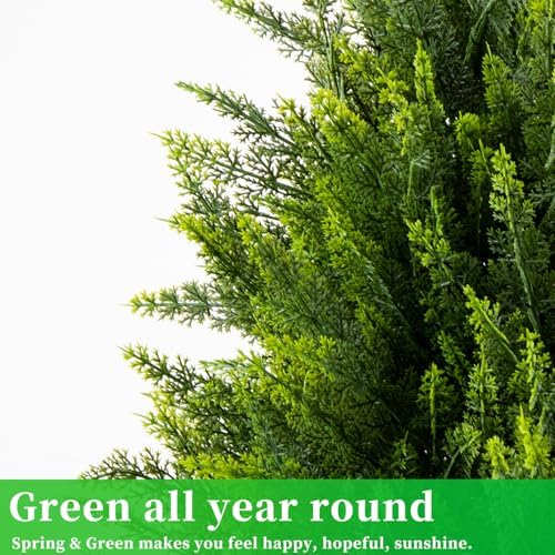 Two 3ft UV Resistant Artificial Cedar Topiary Trees Set of 2