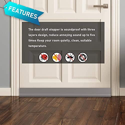 SYIPO One Sided Door Draft Stopper 37 Inch Black