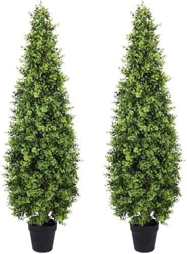 48 Inch Artificial Boxwood Topiary Tree 2 Pack