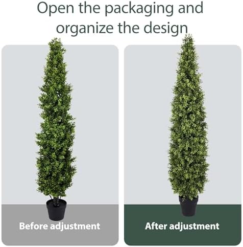 5FT Artificial Boxwood Topiary Tree 2 Pack for Home Office Garden