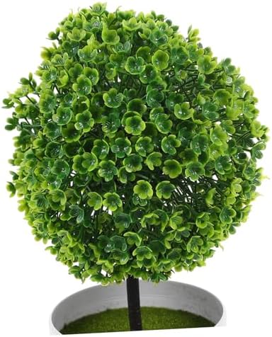 2Pcs Green Plastic Flower Ball Artificial Topiary Decor