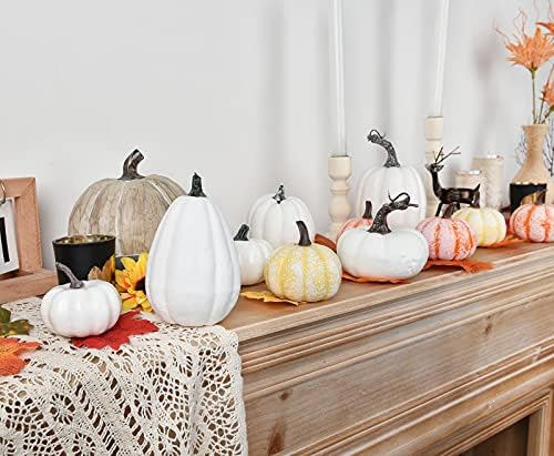 DearHouse 12 Pcs Artificial Pumpkins Fall Decoration Set