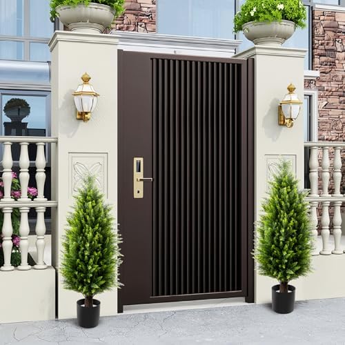 Two 3ft UV Resistant Artificial Cedar Topiary Trees Set of 2