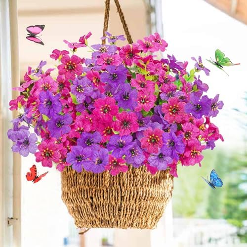 Yastouay 12 Bundles Artificial Flowers for Outdoor Decor