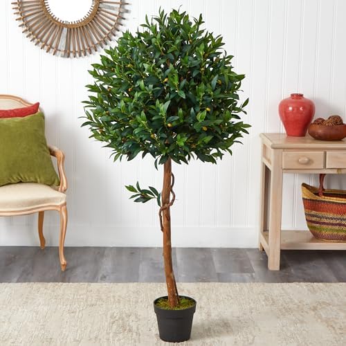 Nearly Natural 58in Olive Topiary Artificial Tree UV Resistant Indoor Outdoor