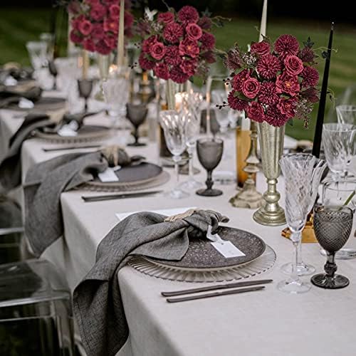 Premium Burgundy Silk Flowers Bouquet Set
