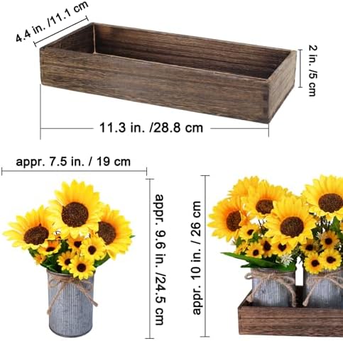 Winlyn 3 Piece Artificial Sunflower Farmhouse Decor Set