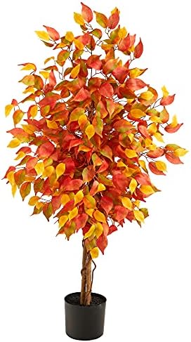 Nearly Natural 4ft Autumn Ficus Artificial Tree