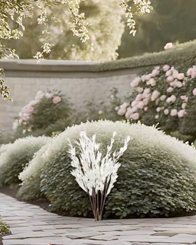 UiiziC Artificial Jasmine Flowers 8PCS 31 Inch White Bouquet Set