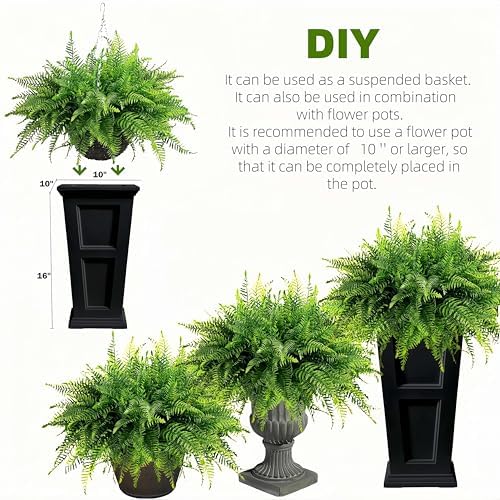 Qianyun Fake Fern Artificial Plants 2-Pack Hanging Decor
