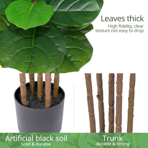 YEPDIN Faux Fiddle Leaf Fig Tree 6FT Artificial Plant