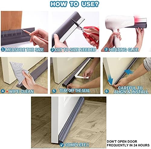 MAXTID 36 Inch Door Draft Stopper Grey Seal Strip