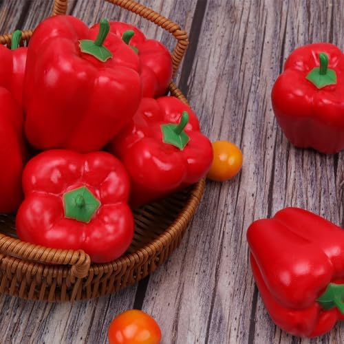 Gresorth 8pcs Artificial Red Pepper Decoration