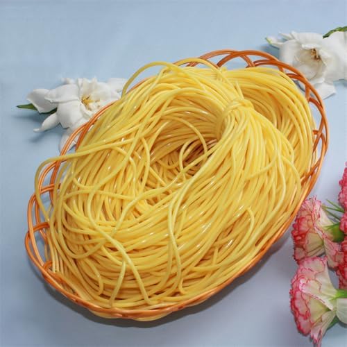 Artificial Flat Noodles Display Prop Yellow