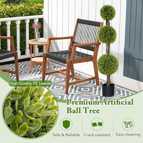 GOFLAME Artificial Topiary Tree 4FT Cement-Filled Pot