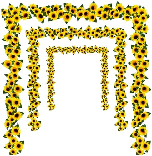 Uieke 3 Pack Artificial Sunflower Garland
