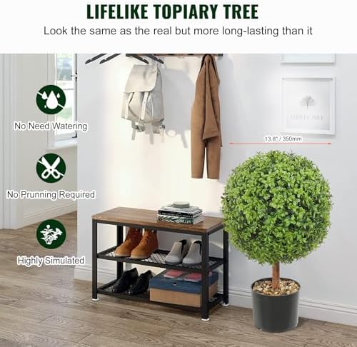 VEVOR Artificial Boxwood Topiaries 24 Inch Tall 2 Pack