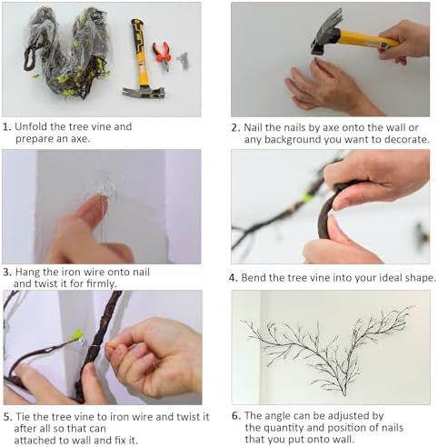 118 Inch Malleable Artificial Floral Tree Branches Twigs Vines Rattan