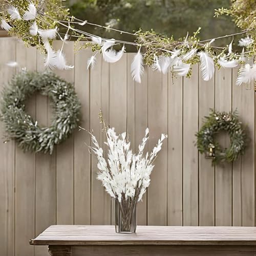 UiiziC Artificial Jasmine Flowers 8PCS 31 Inch White Bouquet Set