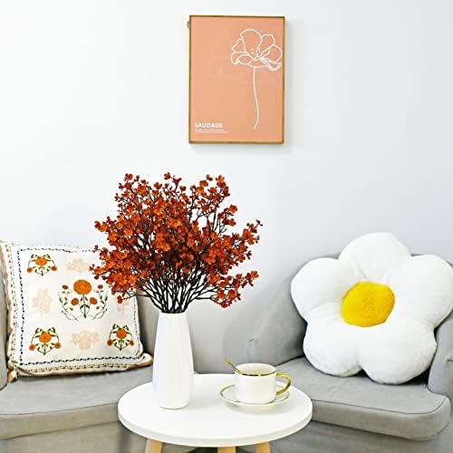 Mandys Burnt Orange Artificial Babys Breath Flowers 6 Bundles