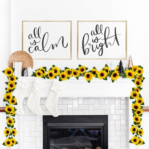 Uieke 3 Pack Artificial Sunflower Garland