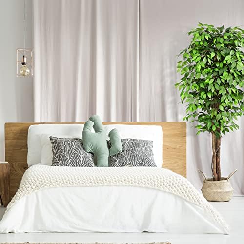 7ft Ficus Artificial Tree with Realistic Leaves and Moss