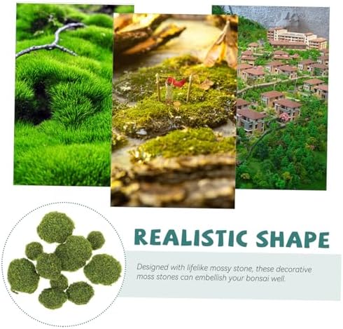 12Pcs Artificial Moss Stones for Garden Decor