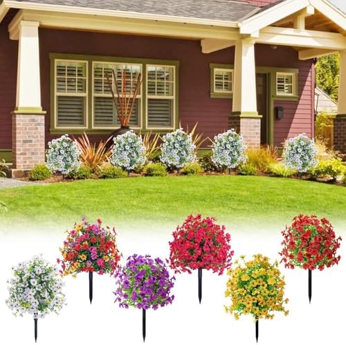 Uscallm Artificial Rose Bushes 22inch Outdoor Decoration