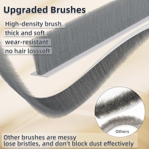 39 Inch Door Sweep with Brush and Adhesive Seal Black