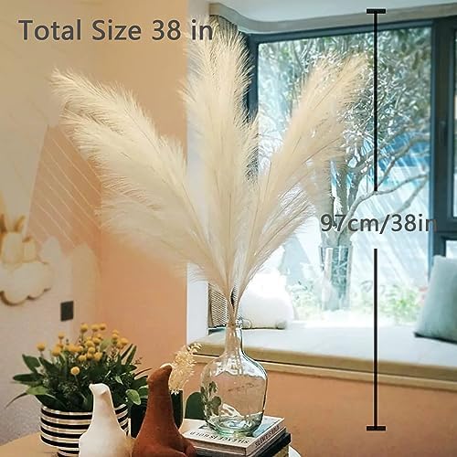 38 Inch 10 Stems White Pampas Grass Decor
