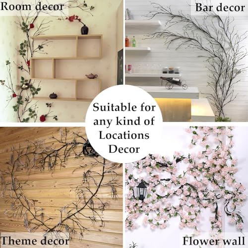 118 Inch Malleable Artificial Floral Tree Branches Twigs Vines Rattan