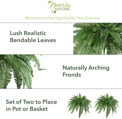 Nearly Natural 48-In Artificial Boston Fern Set of 2
