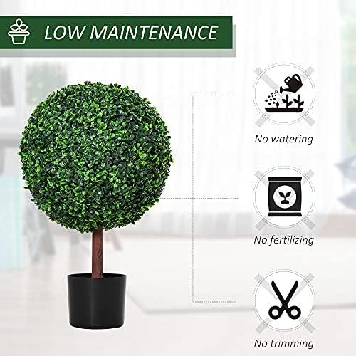 Outsunny 235 Artificial Boxwood Topiary Ball Tree