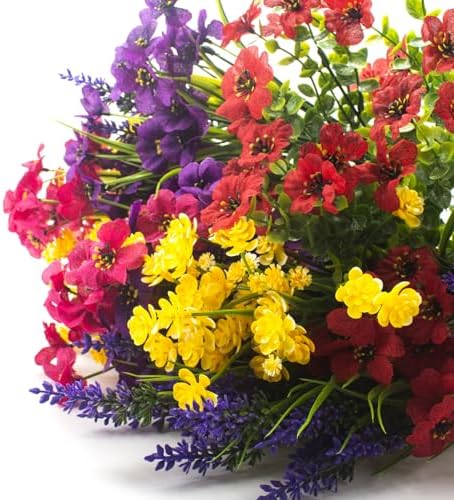 20Pcs UV Resistant Artificial Flowers Outdoor