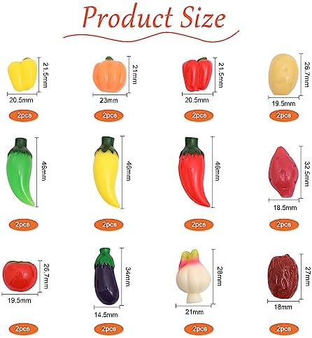 CHGCRAFT 24 Piece Mini Artificial Vegetables Decor Set