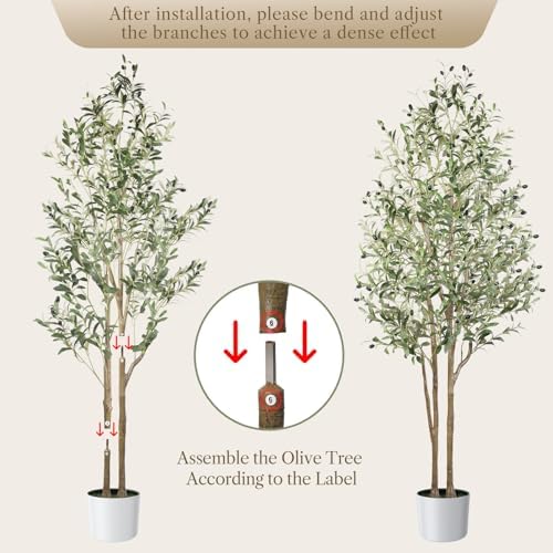 6ft Artificial Olive Tree with Natural Wood Trunk and Lifelike Fruits
