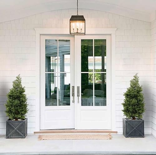 Aveyas 3 Ft Artificial Cedar Topiary Trees Set of 2