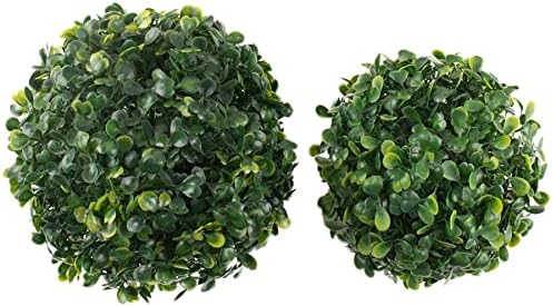 AUEAR Artificial Boxwood Topiary Balls 6 Inch 7 Inch 2 Pack