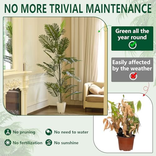 6ft Faux Palm Trees Set of 2 - Indoor Outdoor Artificial Tree
