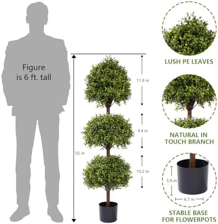 THE BLOOM TIMES 55 Artificial Topiary Set of 2