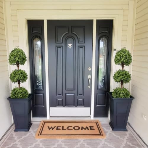 THE BLOOM TIMES 55 Inch Artificial Boxwood Topiary Set of 2