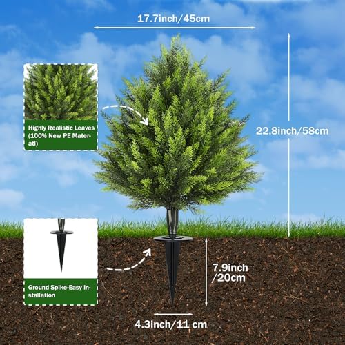 HMASYO 30 Inch Artificial Cedar Topiary Set of 2
