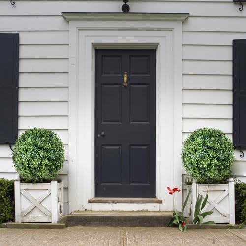 24 Artificial Boxwood Topiary Set of 2 with Ground Spike