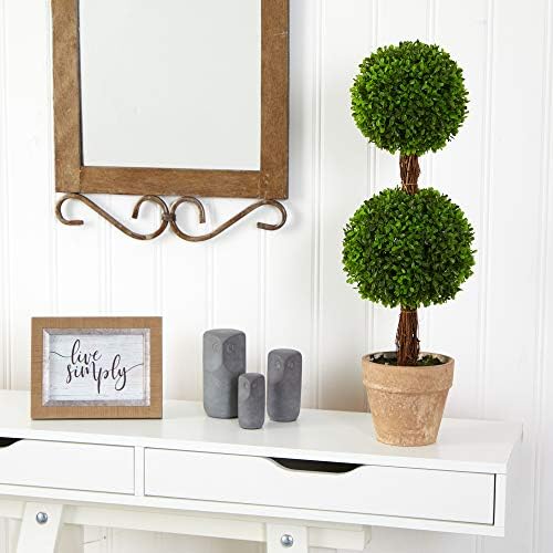 Nearly Natural 25ft Boxwood Double Ball Topiary Artificial Tree