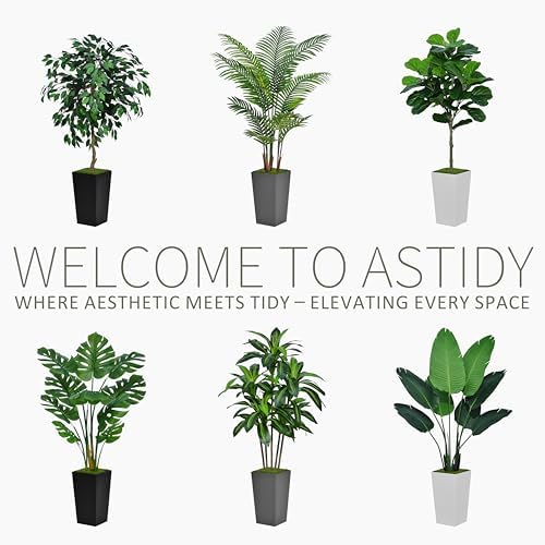 Astidy Artificial Palm Tree 5FT - Fake Tropical Areca Plant with Black Planter