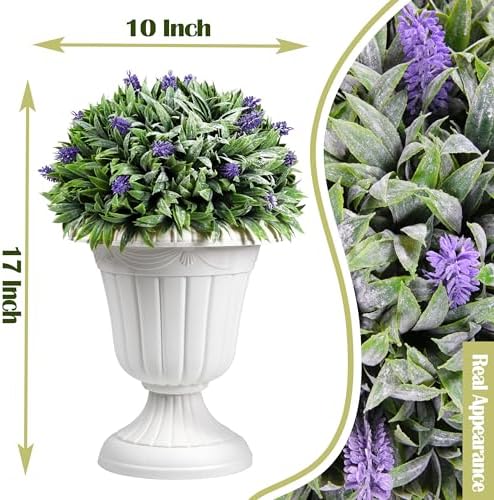 Sunnyglade 2 Pack 17 Inch Artificial Lavender Topiary Trees