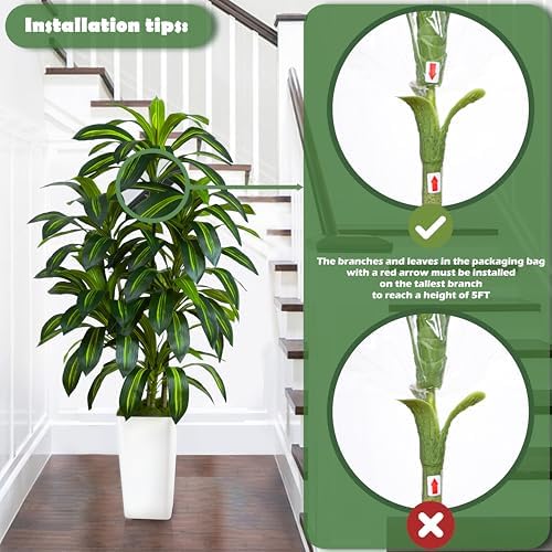 Artificial Dracaena Plant 5FT 6 Trunks Indoor Fake Tree