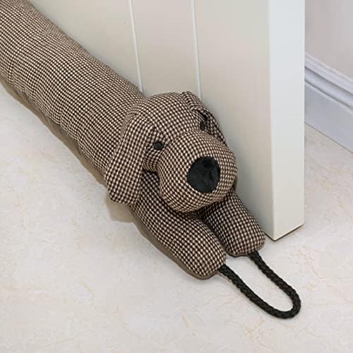 Marwood 36 Inch Decorative Snake Draft Stopper - Brown Dog