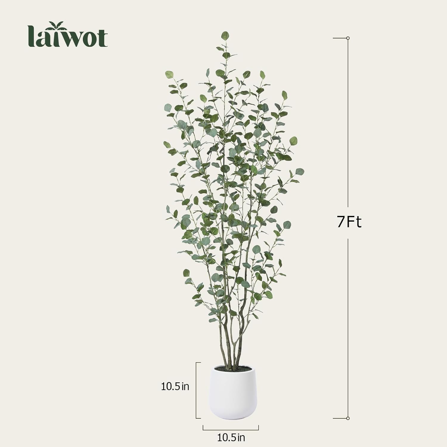 Laiwot 7ft Artificial Eucalyptus Tree with Planter